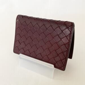 BOTTEGA VENETA Nappa Intrecciato Card Holder ID Bordeaux